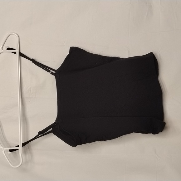 Lily morgan small black corset like crop top w/ lace - Picture 2 of 5